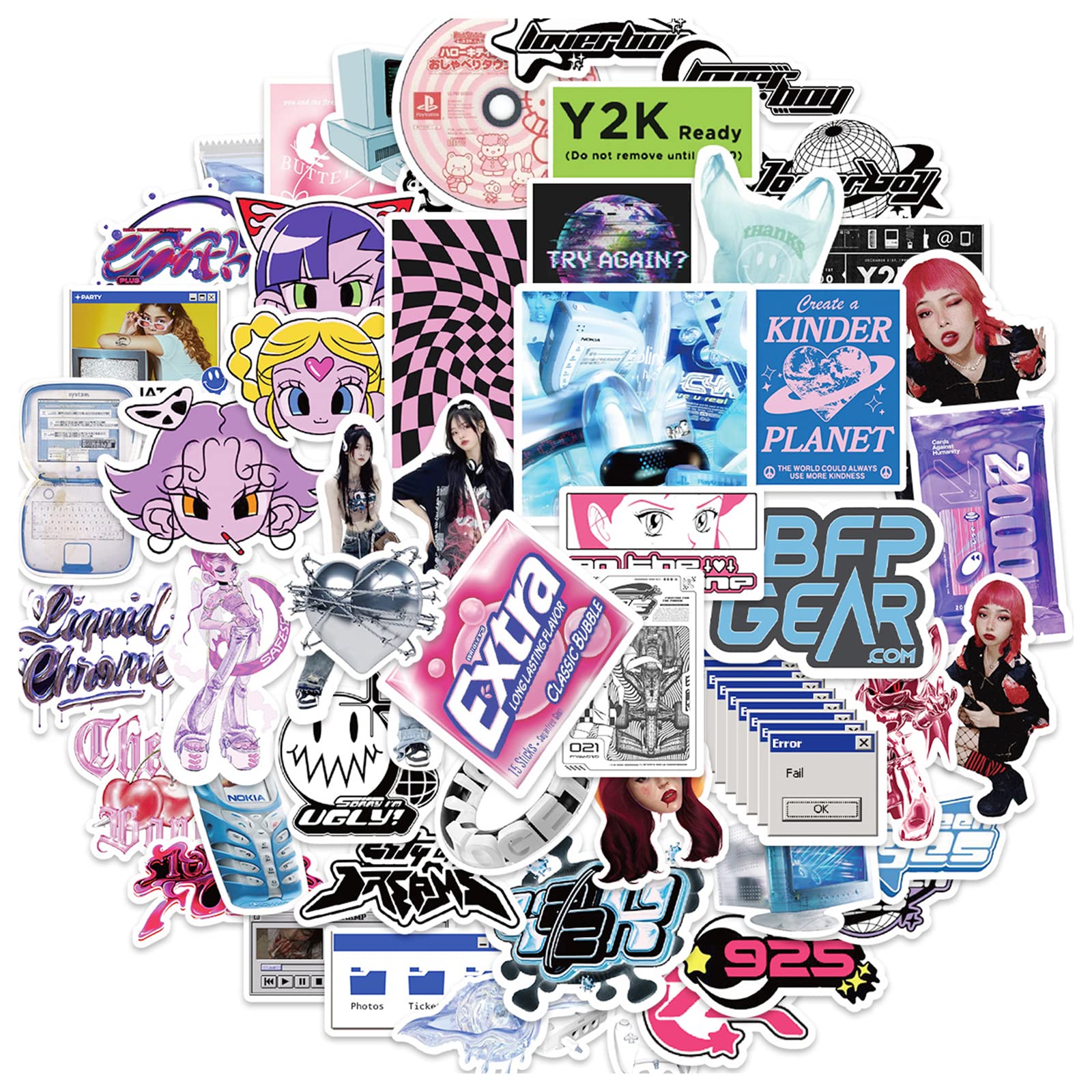 Amazon.com: Y2K Style Stickers 53 Pcs Waterproof,Removable